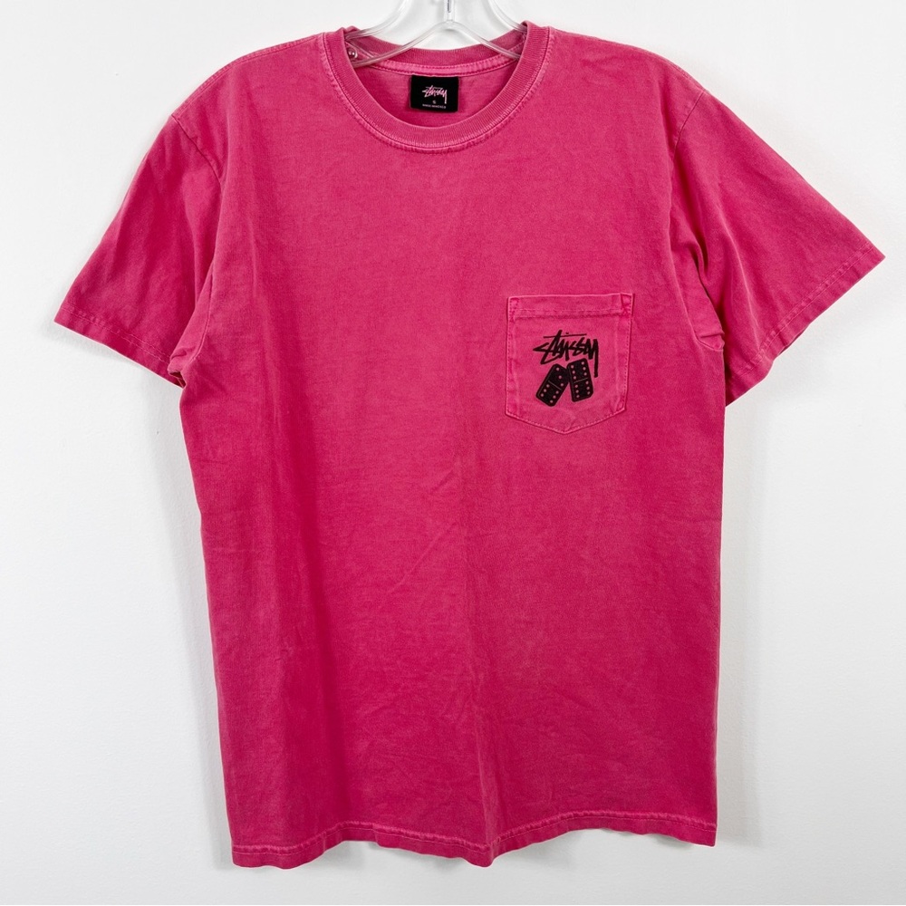 Stussy Dominos Short Sleeve Crewneck Graphic Tee Size Small Two Tone - Picture 2 of 5